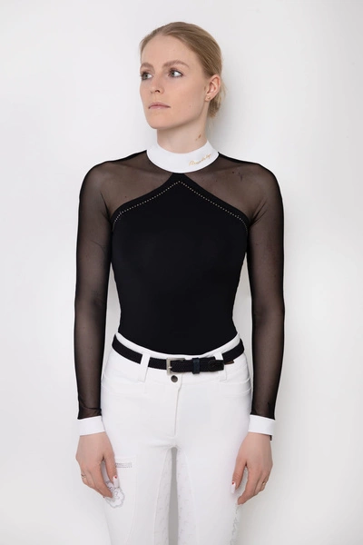 Koszula konkursowa Fleur de Lys Equestrian Molly Spark - czarna