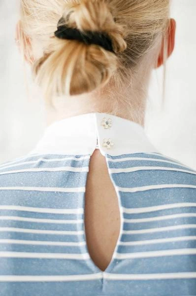 Koszula konkursowa Fleur de Lys Equestrian Scilla - biel / błękit