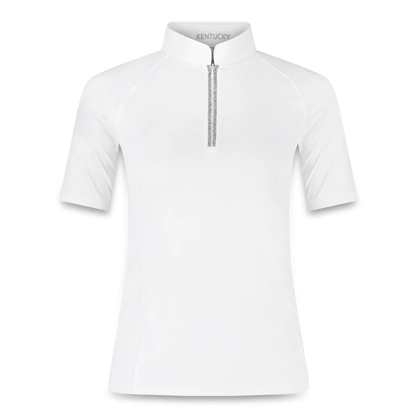 Damska koszula konkursowa z krótkim rękawem Kentucky Classic with Glitter Zipper - biała