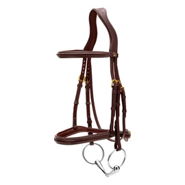 Ogłowie Dy'on D Collection Plaited bez skośnika - brązowe