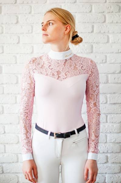 Koszula konkursowa Fleur de Lys Equestrian Cristall - różowa