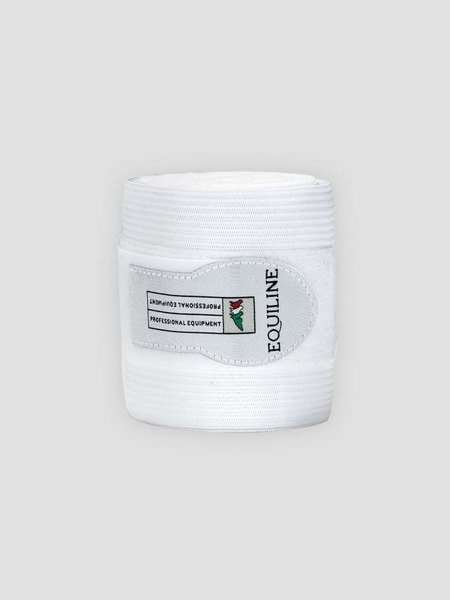 Bandaże treningowe elastyczno-polarowe Equiline - białe