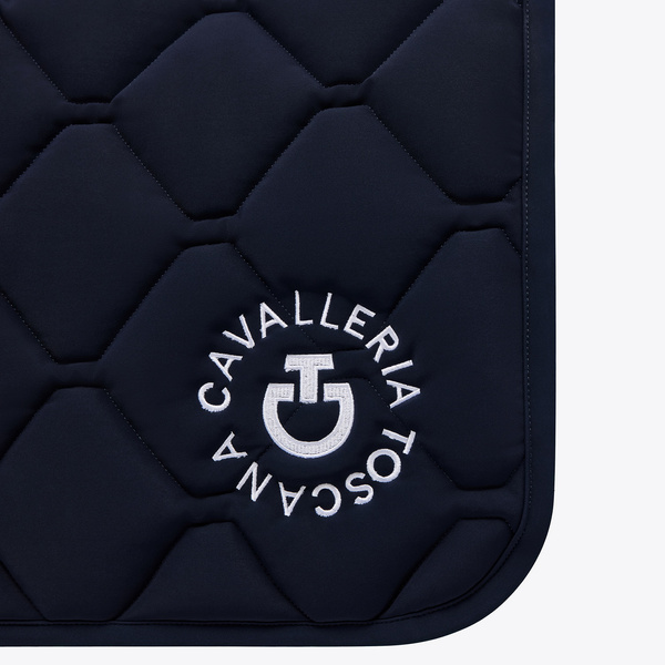 Czaprak Cavalleria Toscana Orbit Quilted - granatowy z białym logo
