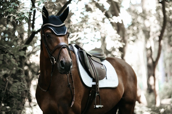 Kentucky czaprak Leather Fishbone - biały