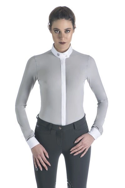 Damska koszula konkursowa z długim rękawem Ego7 Polo ML - szara