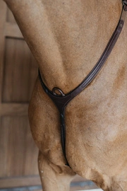 Skórzano-elastyczny napierśnik z plecionką Dy'on Bridge Breastplate New English - brązowy