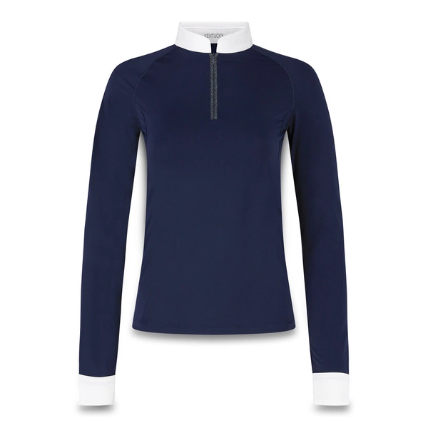 Damska koszula konkursowa z długim rękawem Kentucky Classic with Glitter Zipper - granatowa