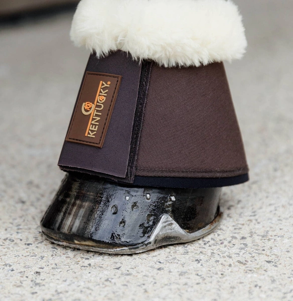 Kentucky kalosze Solimbra z naturalnym futrem - brązowe