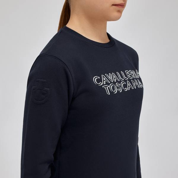 Bluza juniorska Cavalleria Toscana CT Crew Neck - granatowa