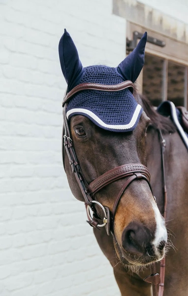 Kentucky nauszniki Wellington Plaited Cord - granatowe