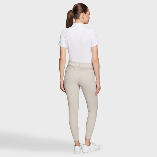 Damskie bryczesy Samshield Chloe Crystal z pełnym lejem - beżowe