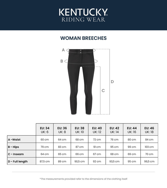 Damskie bryczesy Kentucky Miami z kolanowym lejem - niebieskie