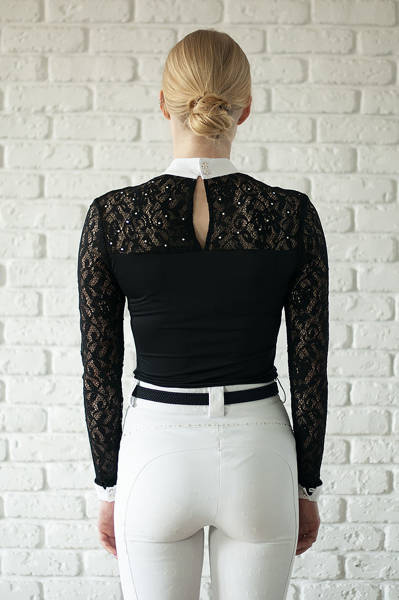 Koszula konkursowa Fleur de Lys Equestrian Flash - czarna