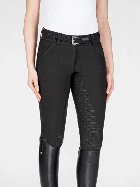 Bryczesy Equiline modelujące sylwetkę X-Shape z pełnym lejem X-Grip - czarne