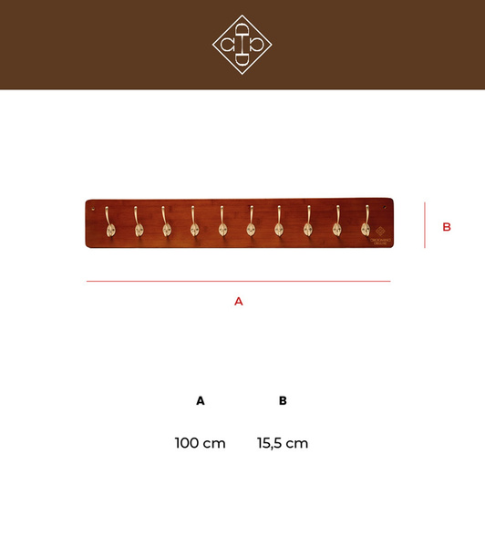 Drewniana wieszak z 10 haczykami - Kentucky Grooming Delux