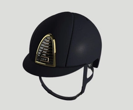 Kask KEP Cromo 2.0 Matt with Chrome Mirrors and Crystals - granatowy z granatowymi paskami