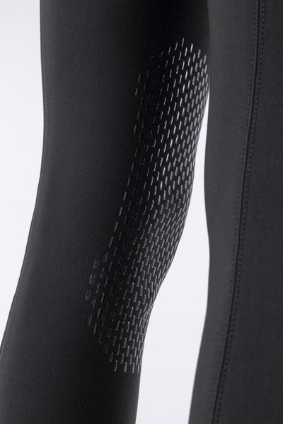 Damskie bryczesy Equiline Ash z kolanowym lejem X-Grip - czarne