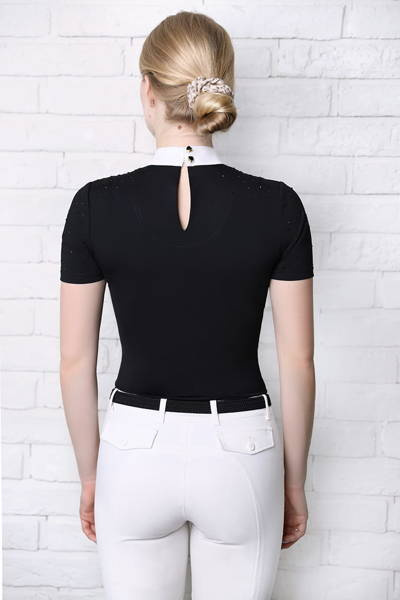 Koszula konkursowa Fleur de Lys Equestrian Holly Short - czarna