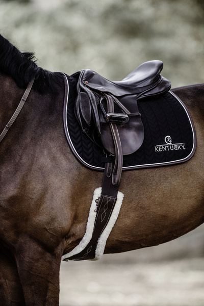 Kentucky czaprak Leather Fishbone - czarny