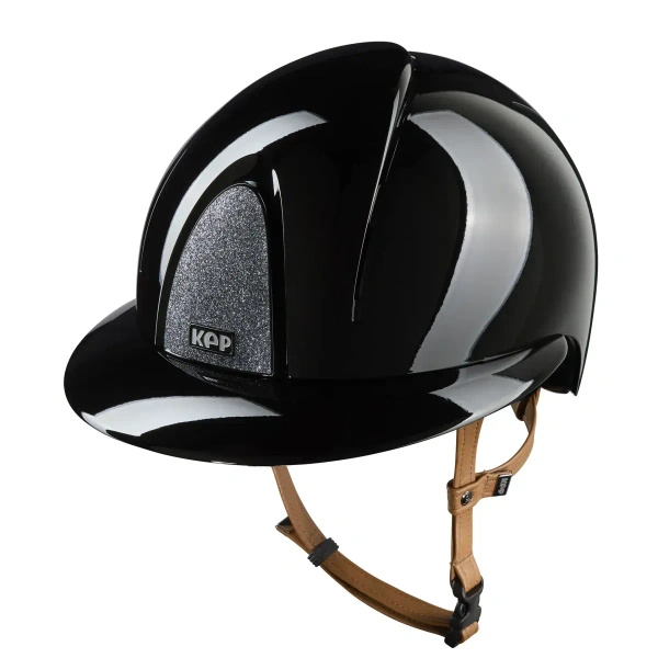 Kask KEP Smart NOVA POLO Polish Star Silver - czarny z brązowymi paskami