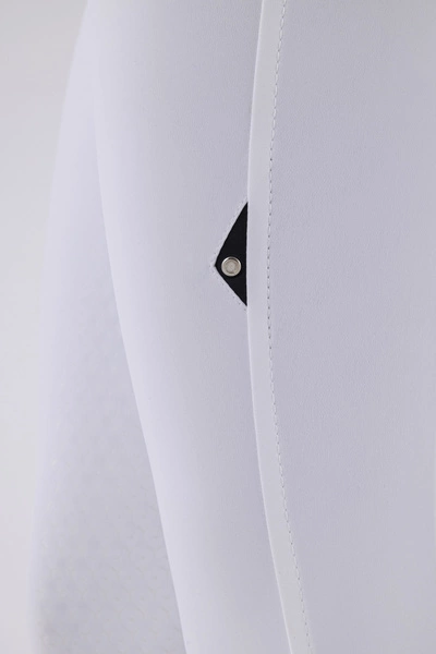 Damskie bryczesy Equiline Ceriek z pełnym lejem X-Grip - białe