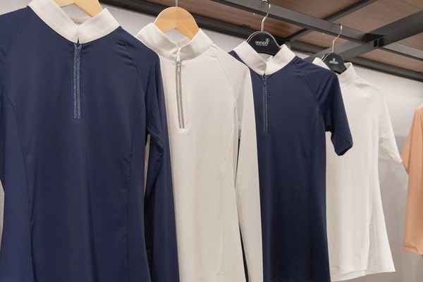 Damska koszula konkursowa z krótkim rękawem Kentucky Classic with Glitter Zipper - biała