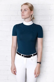 Koszula konkursowa Fleur de Lys Equestrian Holly Short - ciemno zielona