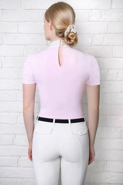 Koszula konkursowa Fleur de Lys Equestrian Holly Short - różowa