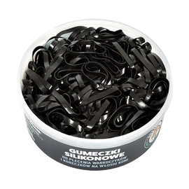 Mocne silikonowe gumki do grzywy Doctor Horse 500szt. - czarne