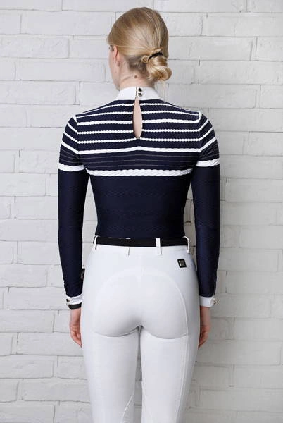 Koszula konkursowa Fleur de Lys Equestrian Hazel - granatowa