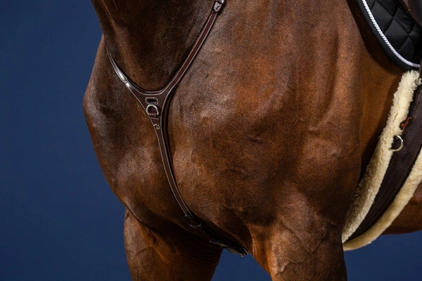 Skórzany napierśnik Dy'on Yoke US Jumping - brązowy