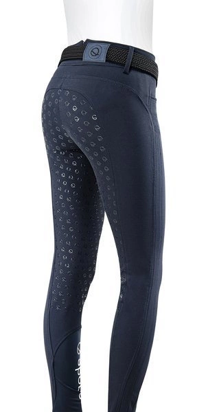 Bryczesy z wysokim stanem Eqode by Equiline Darcey z pełnym lejem Q-Grip - granatowe