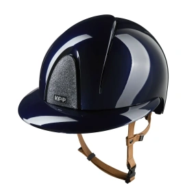 Kask KEP Smart NOVA POLO Polish Star Silver - granatowy z brązowymi paskami