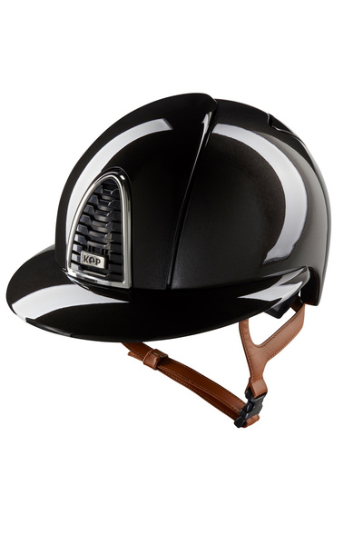 Kask KEP POLO Cromo 2.0 Shine - czarny z brązowymi paskami