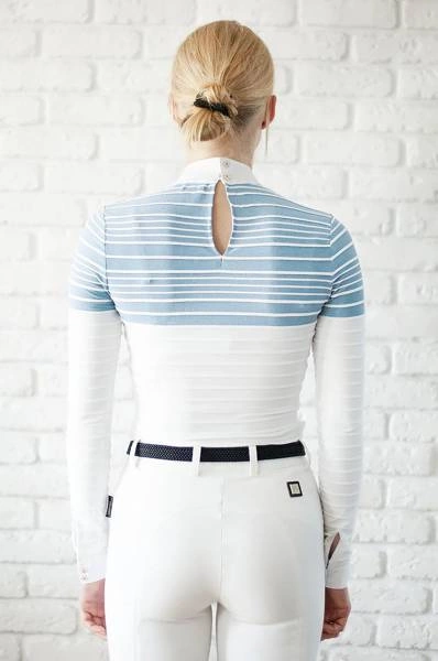 Koszula konkursowa Fleur de Lys Equestrian Scilla - biel / błękit