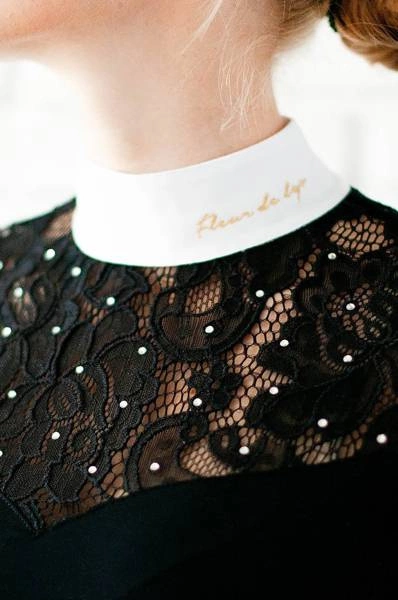 Koszula konkursowa Fleur de Lys Equestrian Cristall - czarna