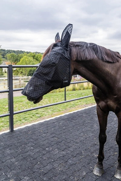 Kentucky Fly Mask Heart - maska na owady - czarna