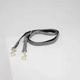 Smycz Kentucky Pied-de-Poule 2m - czarna