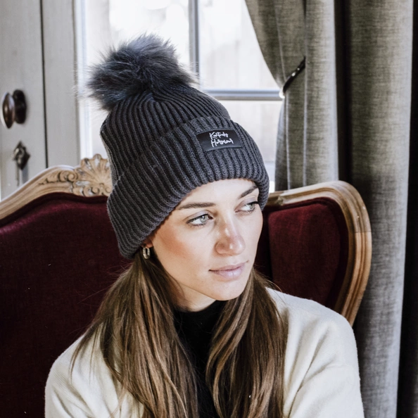 Czapka zimowa Kentucky Pompom - szara