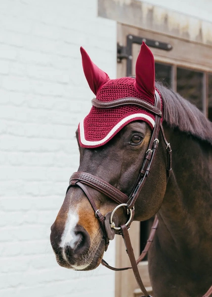 Kentucky nauszniki Wellington Plaited Cord - bordowe