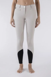 Damskie bryczesy Equiline Ash z kolanowym lejem X-Grip - beżowe