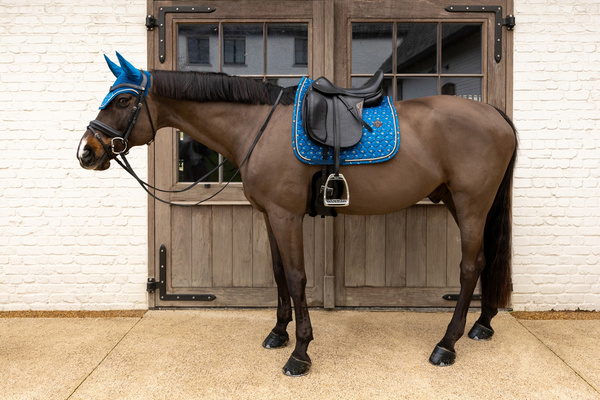 Kentucky czaprak Velvet Horse printing - granatowy