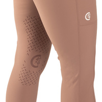 Damskie legginsy Kentucky Classic z kolanowym lejem - pudrowy róż