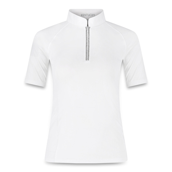 Damska koszula konkursowa z krótkim rękawem Kentucky Classic with Glitter Zipper - biała