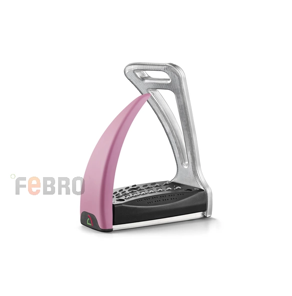 Strzemiona Safe Riding S2 srebrne z pudrowo-różowymi nakładkami