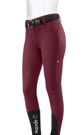 Bryczesy z wysokim stanem Eqode by Equiline Darcey z pełnym lejem Q-Grip - wiśniowe