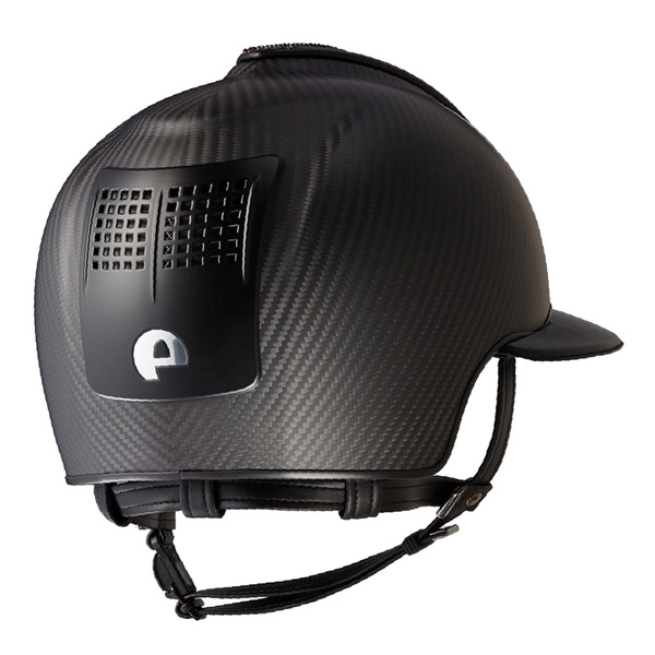 Kask KEP Carbon Helmet E-Light Matt Black / 3 Black Leather Inserts Swarovski Italian Flag - Black