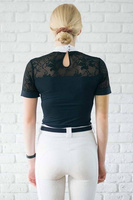 Koszula konkursowa Fleur de Lys Equestrian Lily  Short - czarna