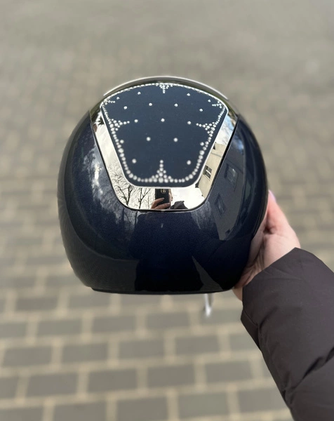 Kask Lady Pure Shine Arctic Swarovski KASK - granatowy ze srebrnymi dodatkami