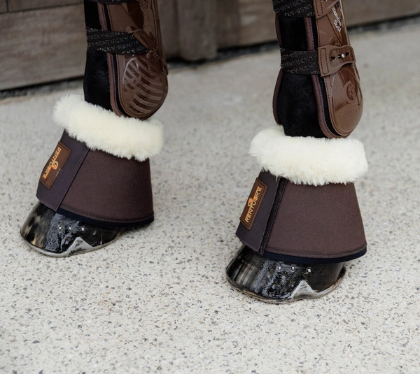 Kentucky kalosze Solimbra z naturalnym futrem - brązowe